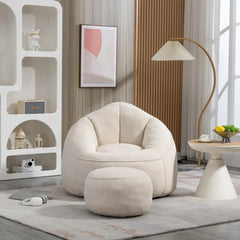 Beanbag chair and footstool, high-pressure foam couch