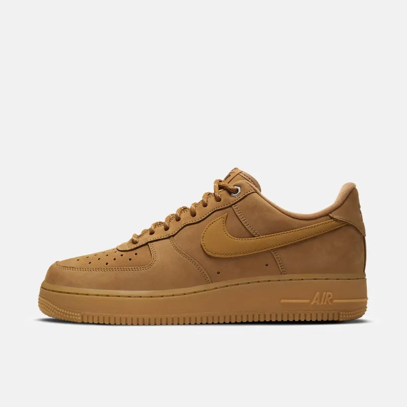 Air Force1 Nike Wheat colored Air Force One Men and Women Versatile Low cut Sneakers, Anti slip and Durable Board Shoes