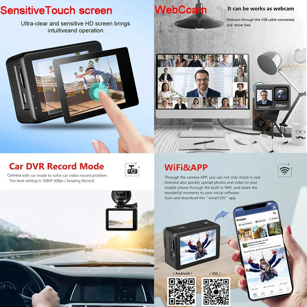 Smart Dual Screen Action Camera with Remote