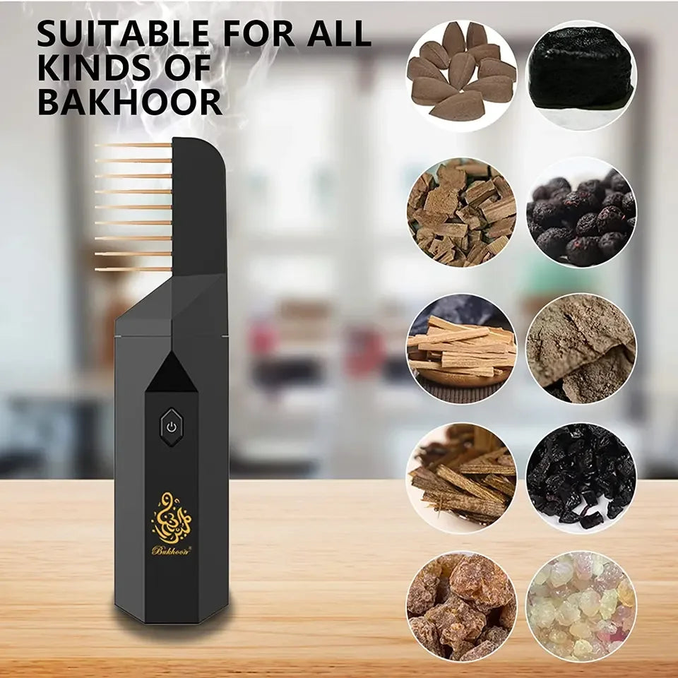 Arabic Electronic Hair Incense Burner Portable Comb