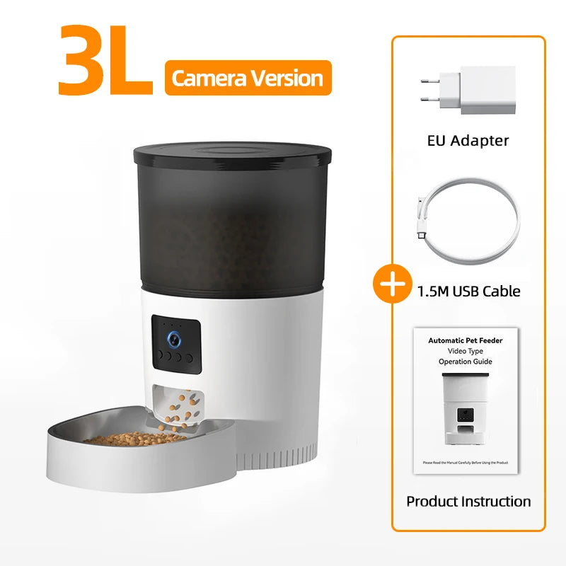 Smartphone Controlled Pet Feeder for Cats and Dogs with Camera