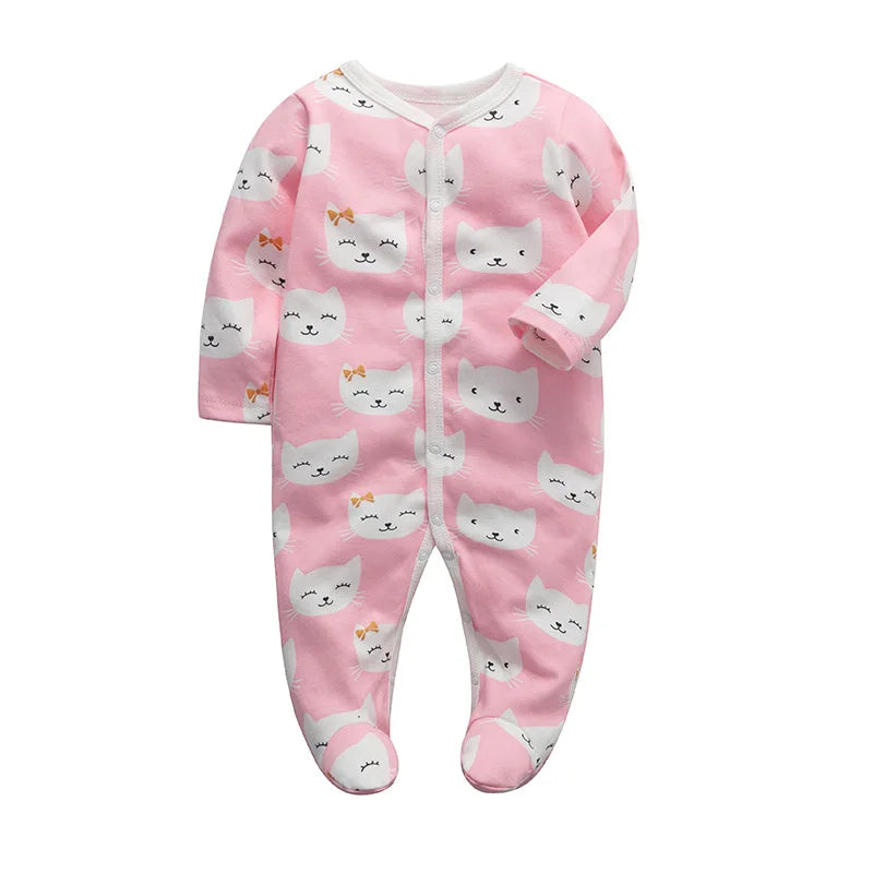 Newborn Footed Pajamas – Cotton Sleepwear for 0-12 Months