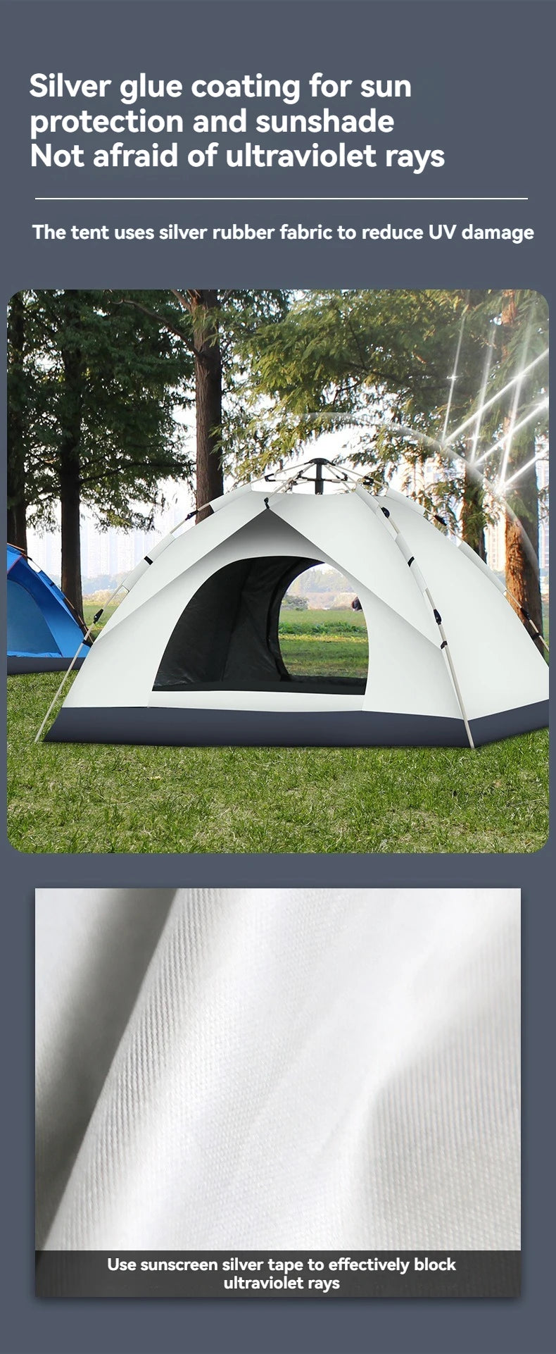 Quick Opening Camping Tent, Dual Doors And Windows For Superior Ventilation, Waterproof Windproof Tent