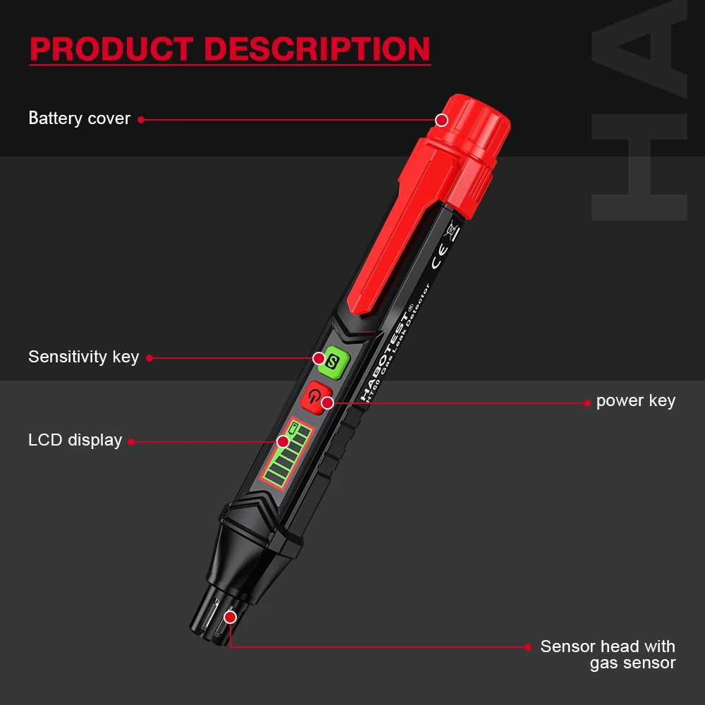 Gas Leak Detector with Sound and Screen Alarm