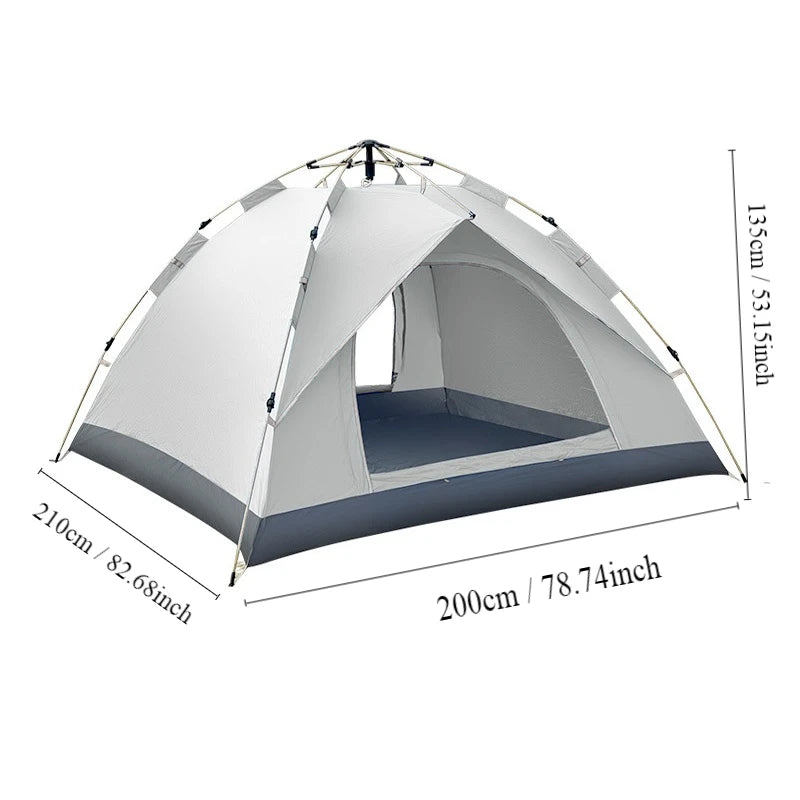 Quick Opening Camping Tent, Dual Doors And Windows For Superior Ventilation, Waterproof Windproof Tent