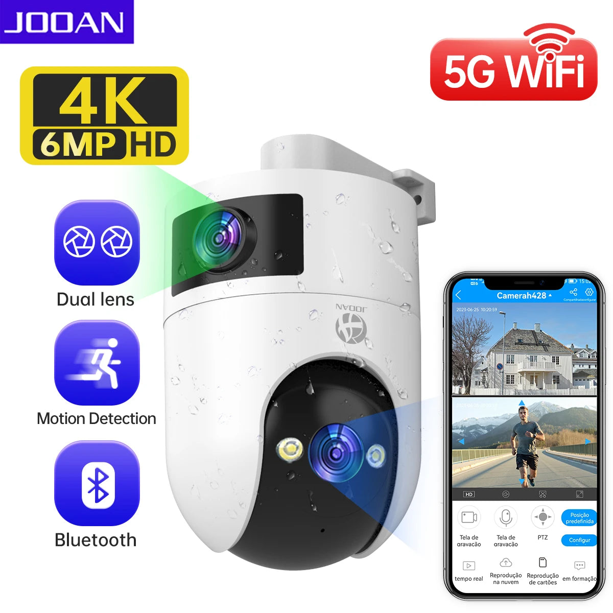 5G Wifi Home Surveillance Camera with Dual Lens and Dual Screen for CCTV Camera Auto Tracking