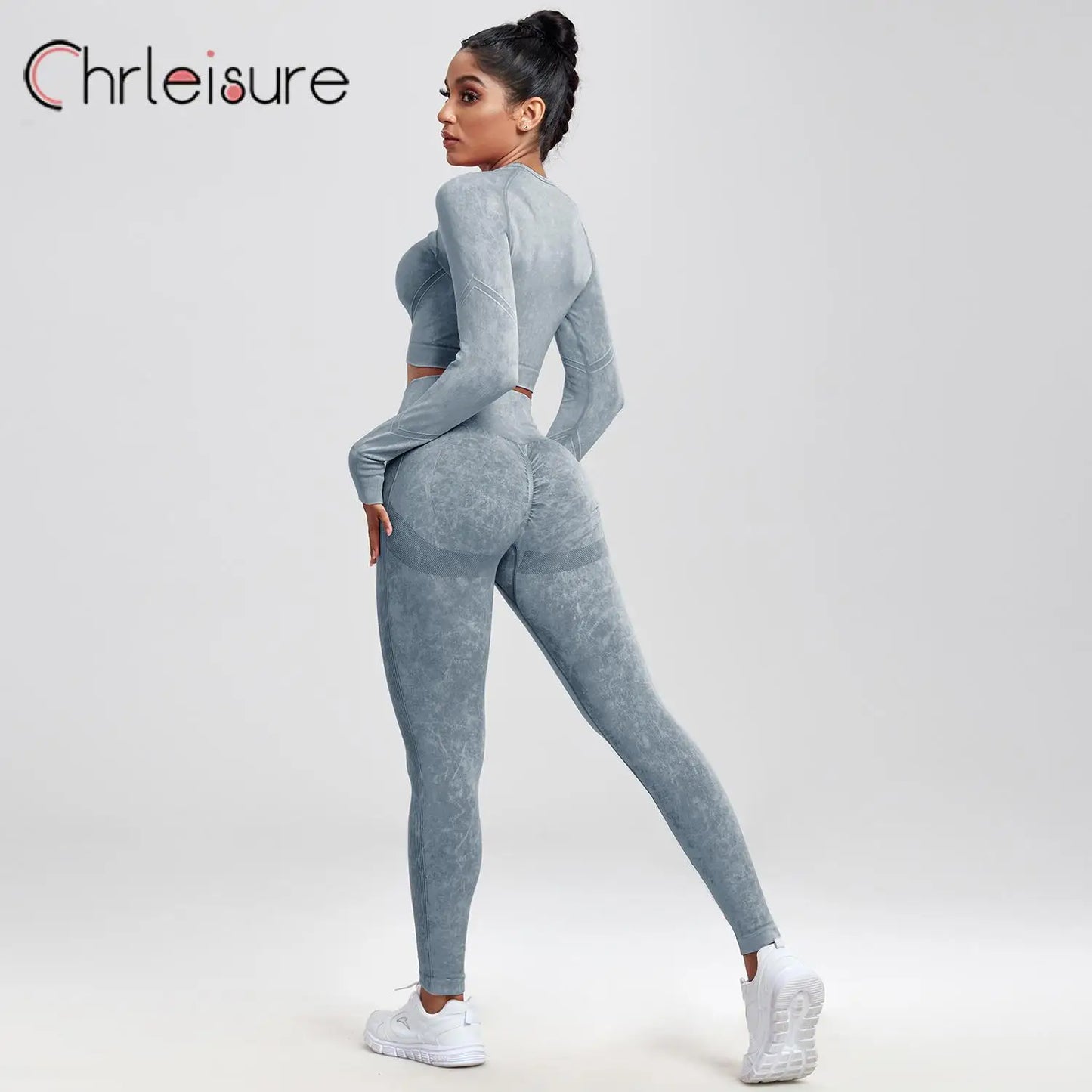 Yoga Set Women Seamless Long Sleeve Yoga Set