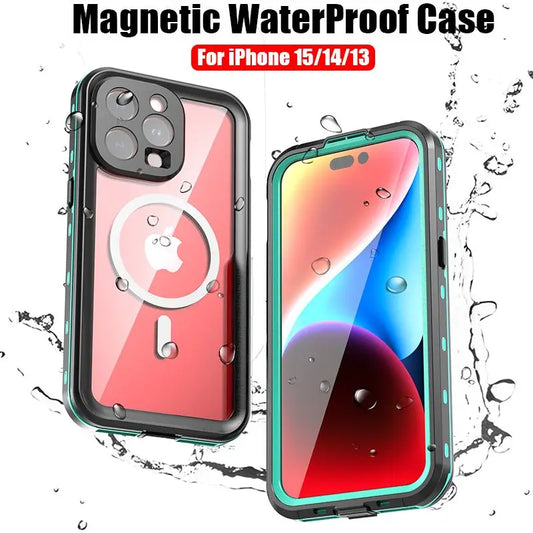 Magnetic Charging Waterproof Case for Apple iPhone