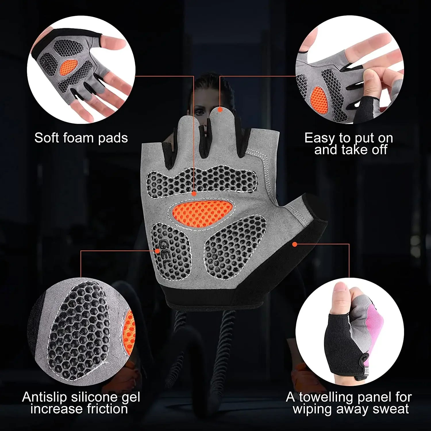 Non-Slip Gym Gloves for Men & Women – Weightlifting & Fitness Training