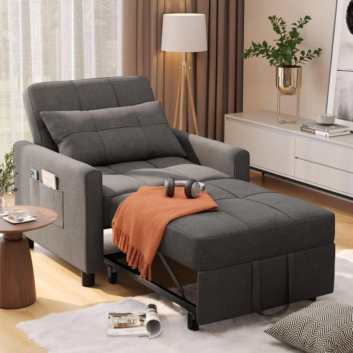 Sofa Bed, 3-in-1 Multi-Functional Adjustable Backrest Recliner