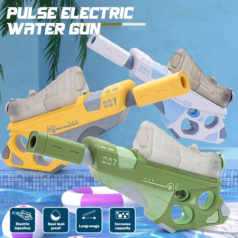 2L Electric Water Gun Large Capacity High-Pressure Automatic Shotting Water Gun Electric Water Blasters Summer Toys for Kids