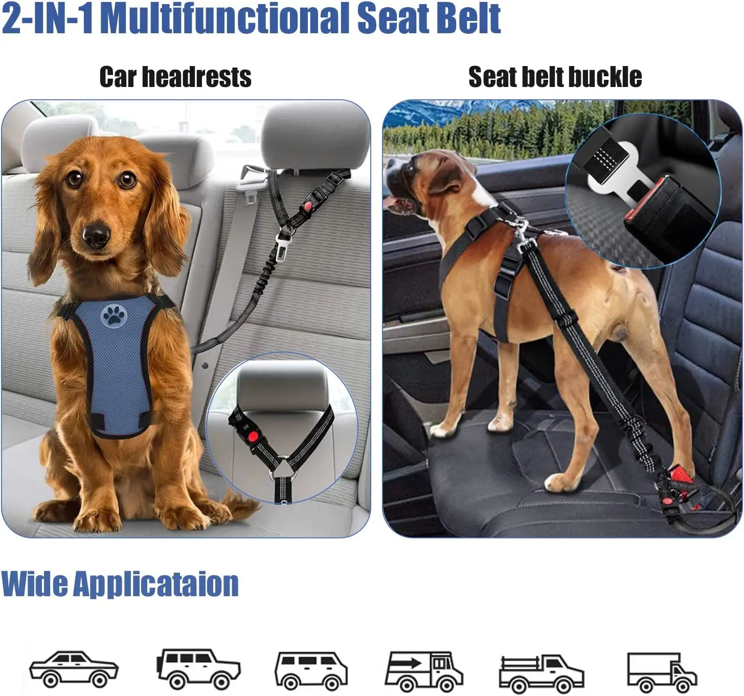 Dog 2-in-1 Car Seatbelt