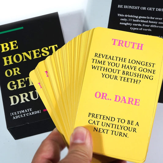 Be Honest or Get Drunk Ultimate Adult Card Game 77 Cards Party Board Games in Box English Version Drink Card Game