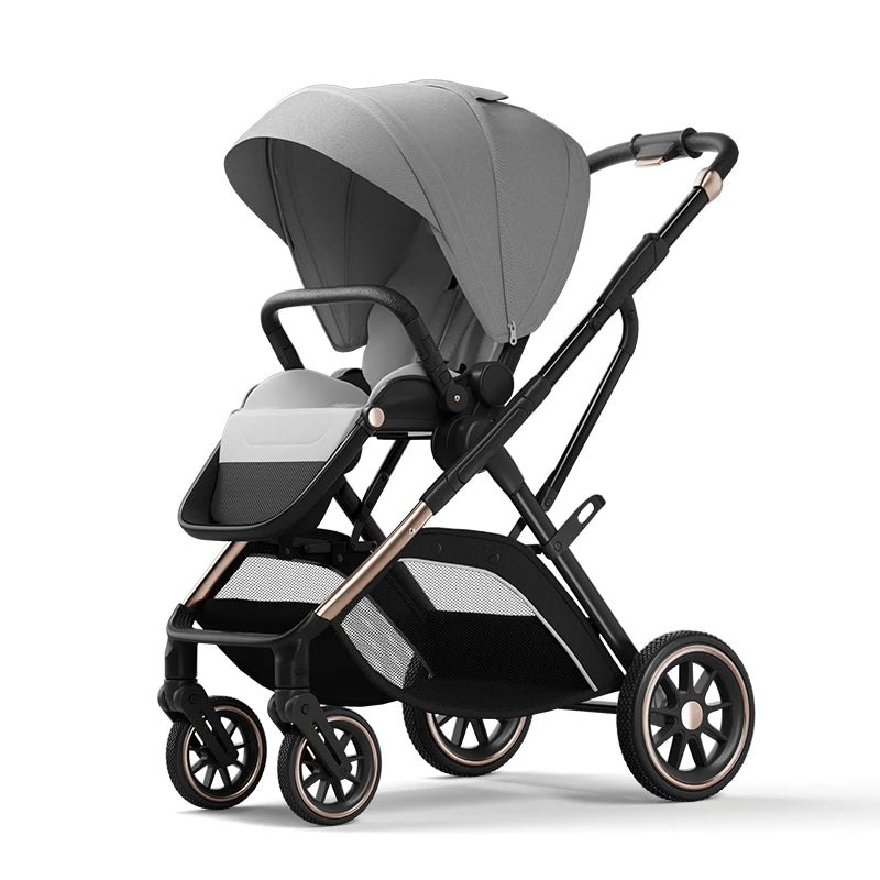 Fashion High View Baby Stroller – Ergonomic Bassinet & Portable Pram