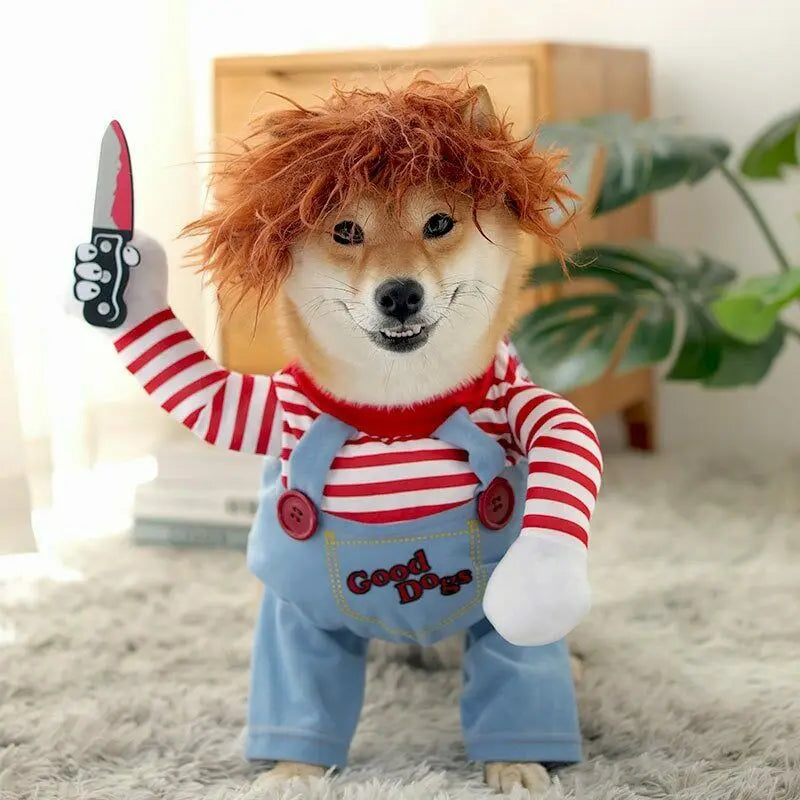 Pet Funny Costume Chucky Deadly Doll