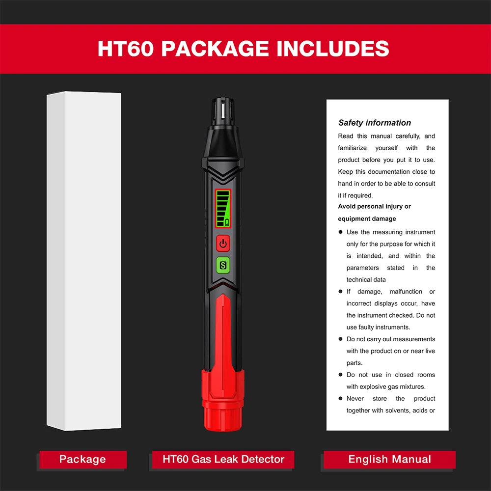 Gas Leak Detector with Sound and Screen Alarm