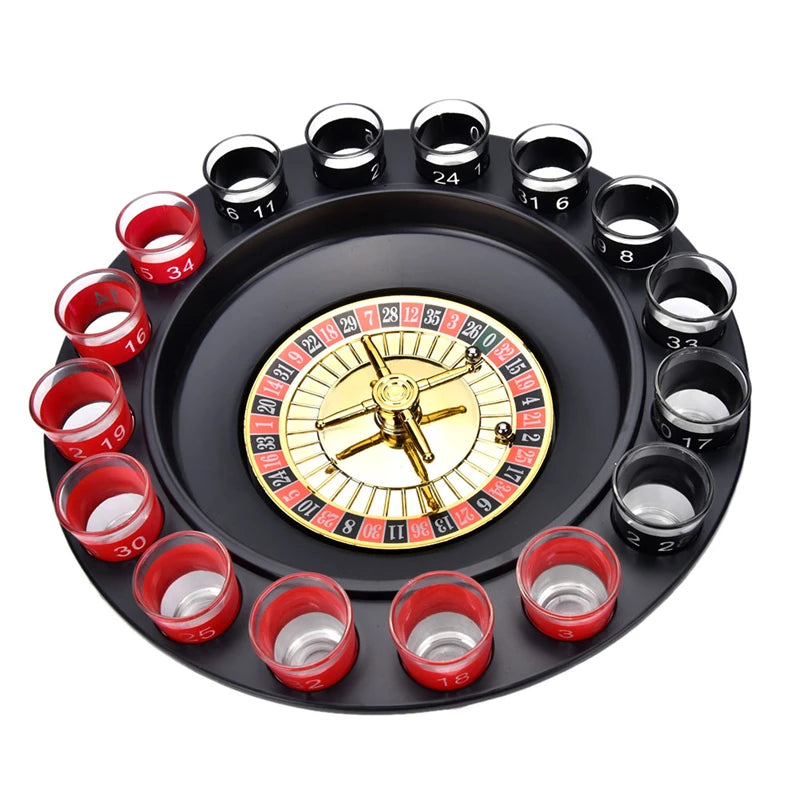 Roulette Wheel 16 Shot Adult Party Drinking Game Set Glass Casino Spin Hen Stag