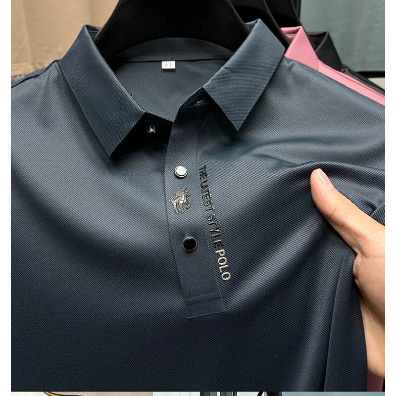 Summer Solid Color Polo Shirt