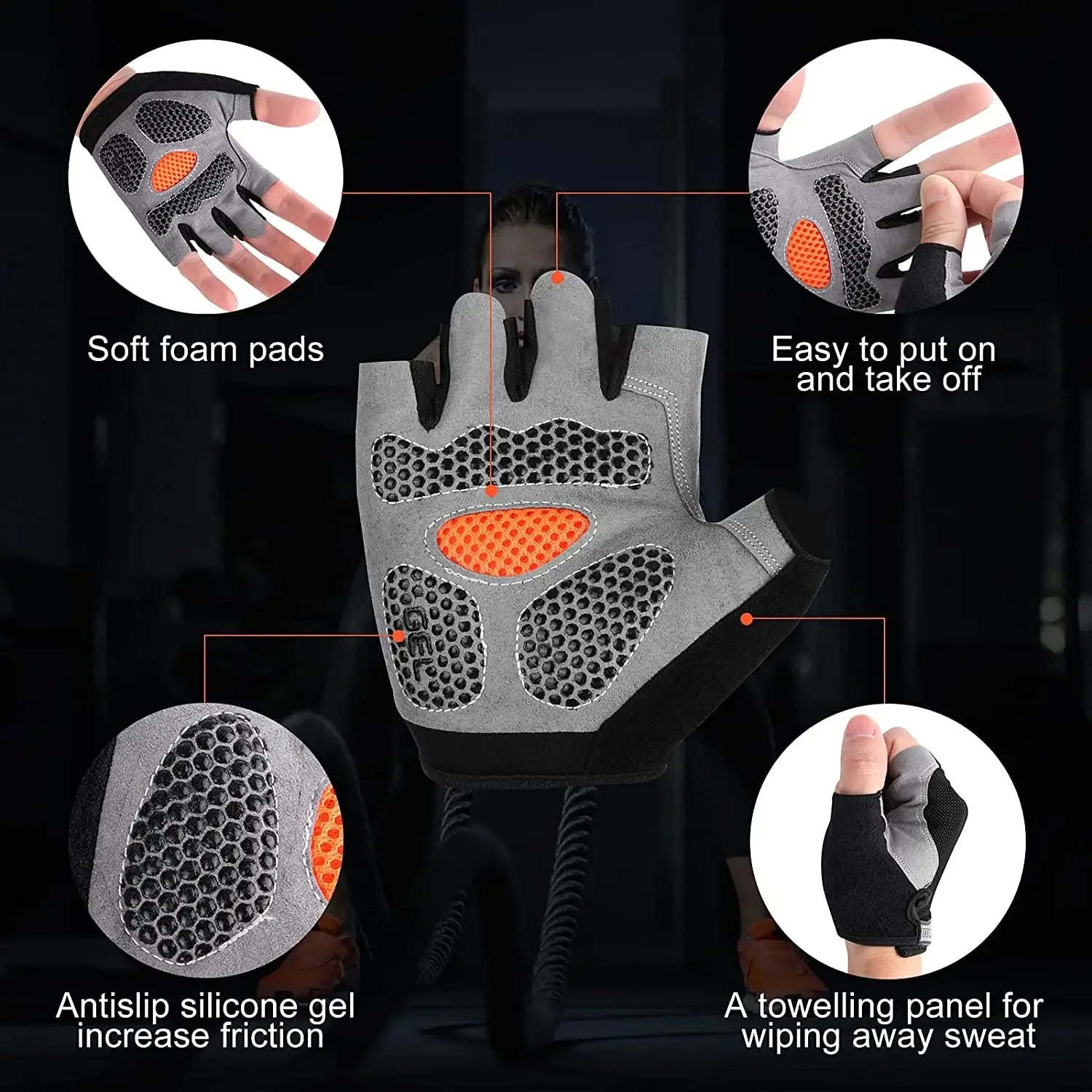 Non-Slip Gym Gloves for Men & Women – Weightlifting & Fitness Training