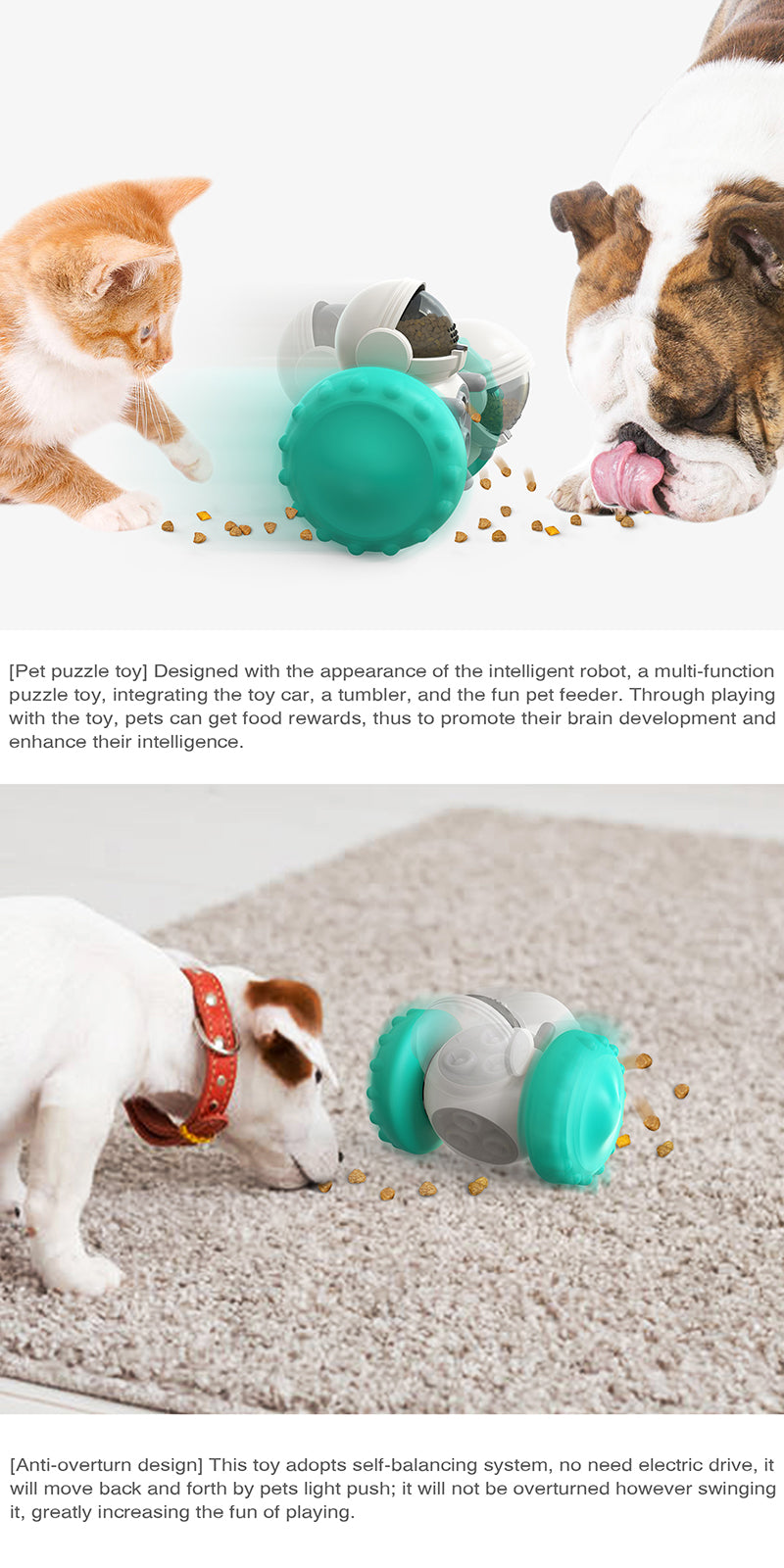 Smart slow feeder to protect the pet from overeating, for fun play, and to improve IQ