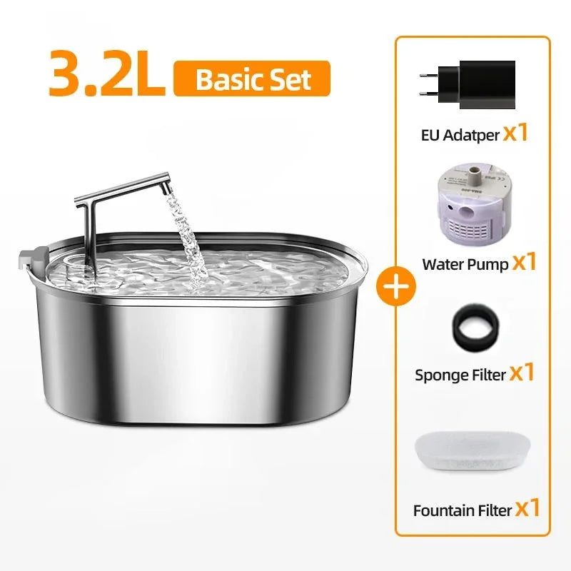 Stainless Steel Anti-Bacterial Water Fountain for Cats and Dogs