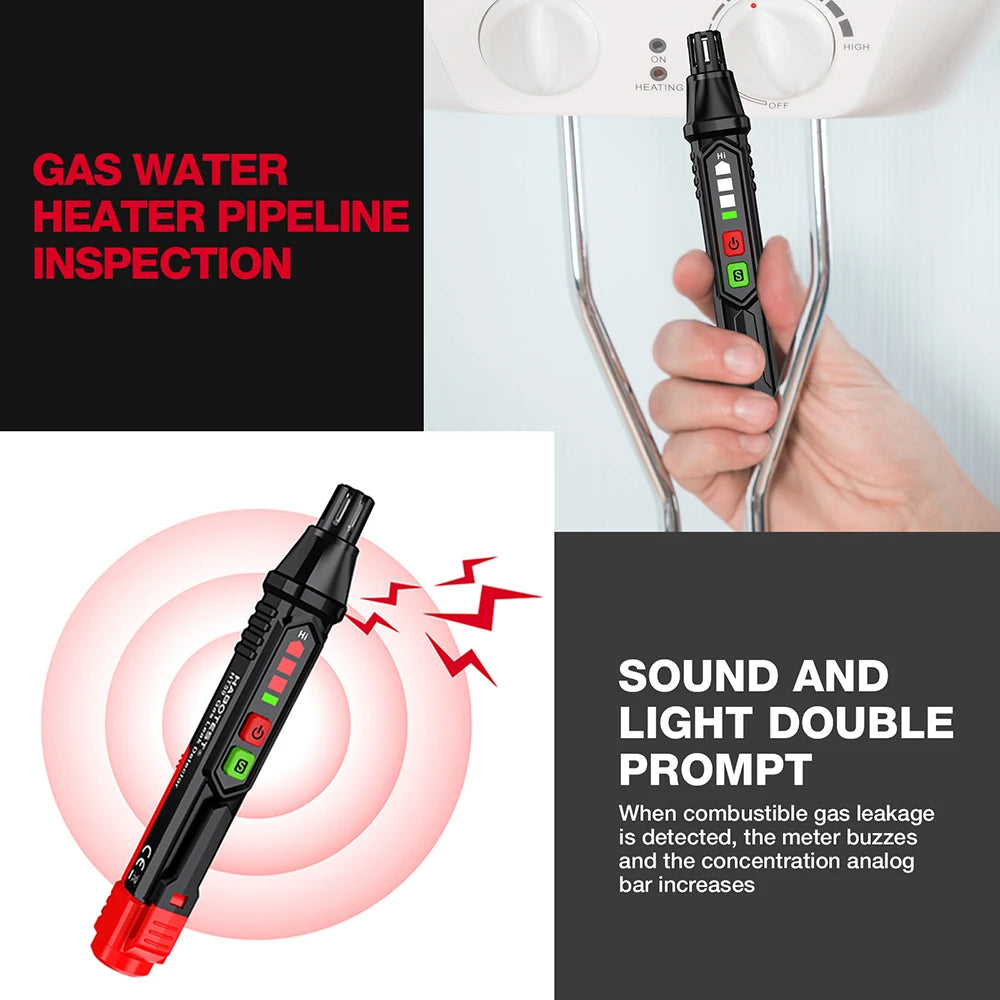 Gas Leak Detector with Sound and Screen Alarm