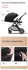 Fashion High View Baby Stroller – Ergonomic Bassinet & Portable Pram