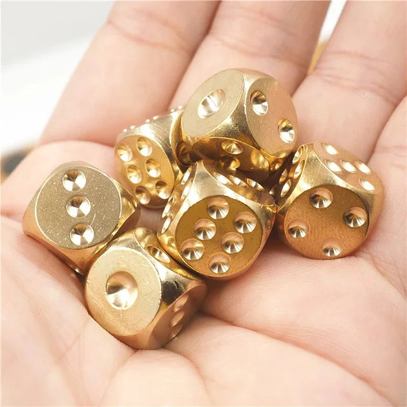 6PCS Metal Game Dice Stress Relief Reduce Anxiety Toys Bar KTV Drinking Party Games For Adults And Family Fun Ideas Gifts