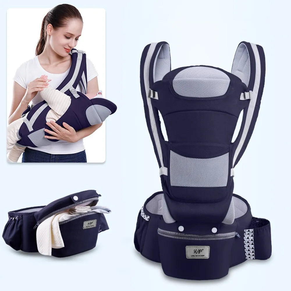 Ergonomic Baby Carrier Backpack – Infant Hipseat & Front Facing Sling