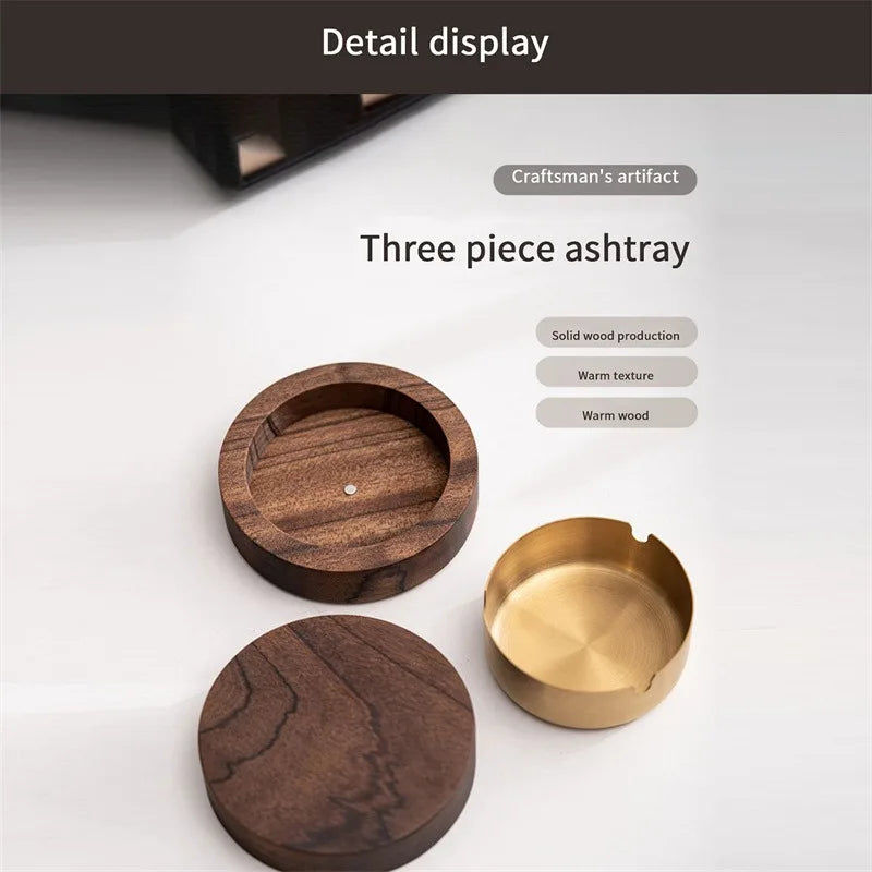 Walnut Wood Ashtrays with Lid