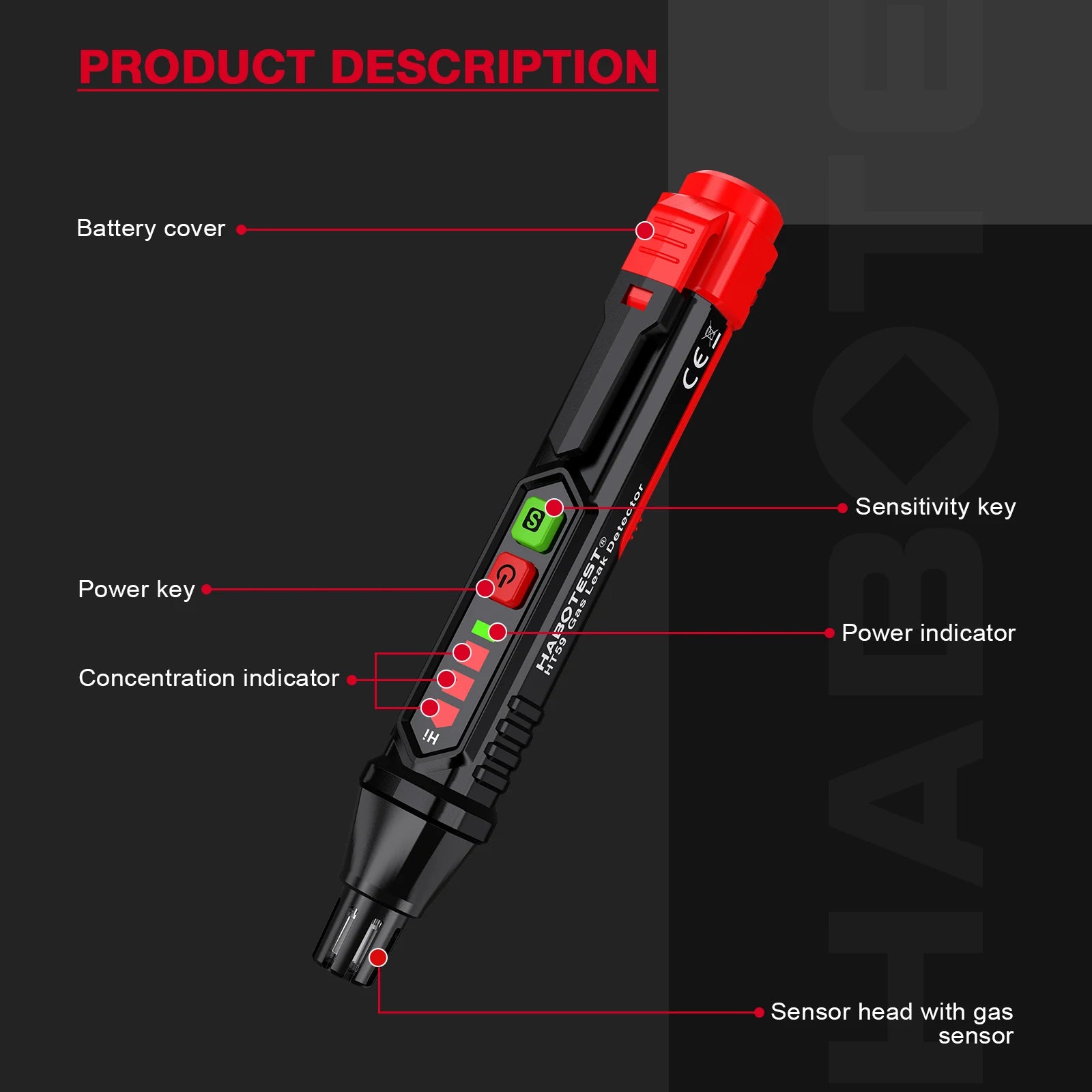 Gas Leak Detector with Sound and Screen Alarm