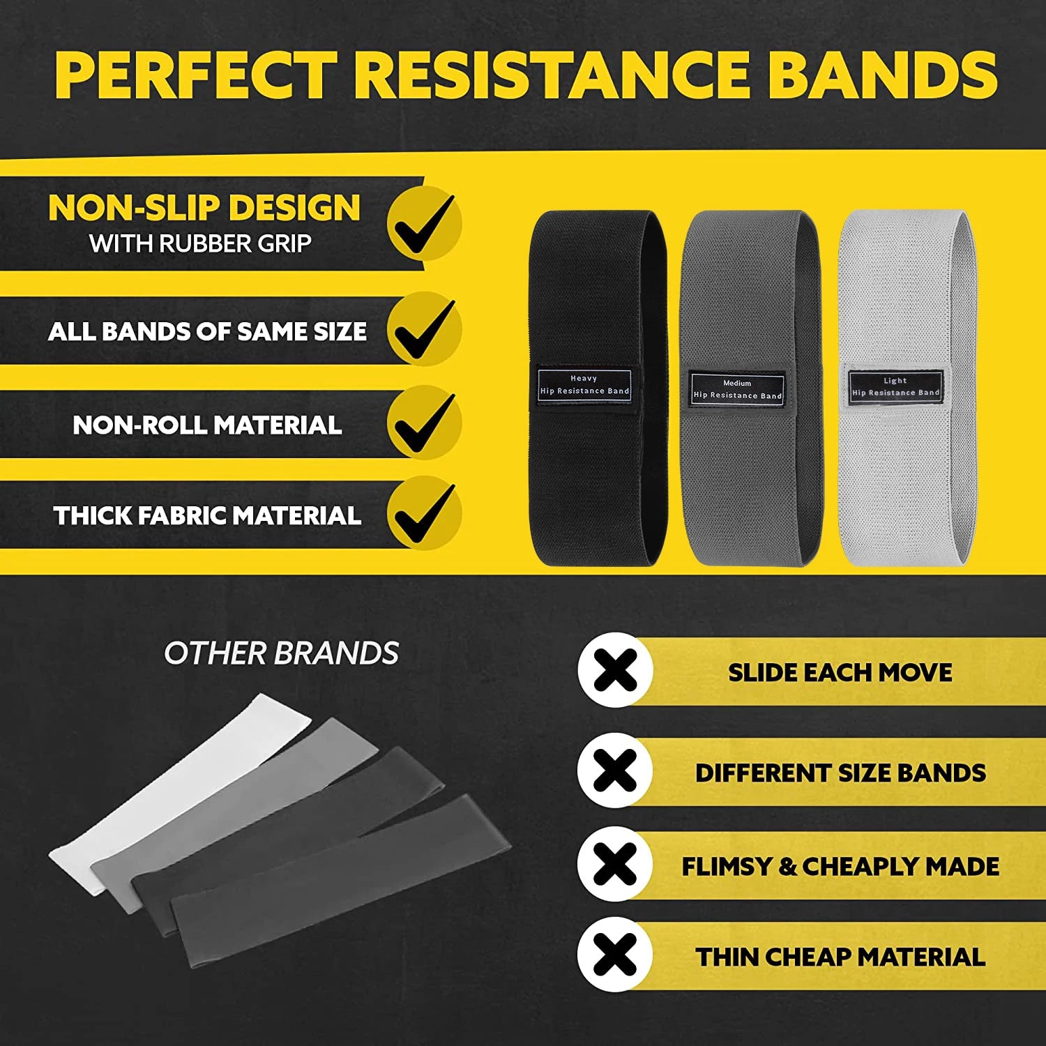 Fabric Resistance Bands – Hip, Glute & Thigh Workout Loops