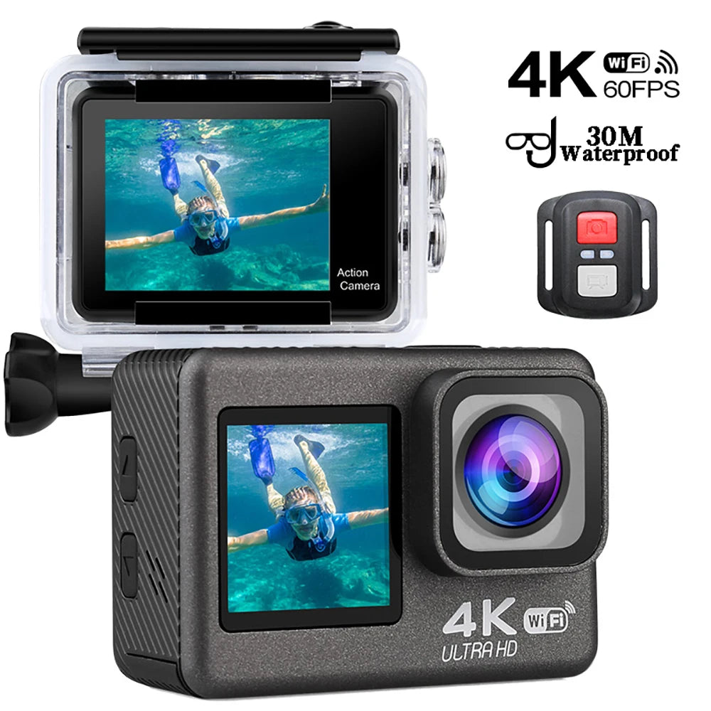 Smart Dual Screen Action Camera with Remote