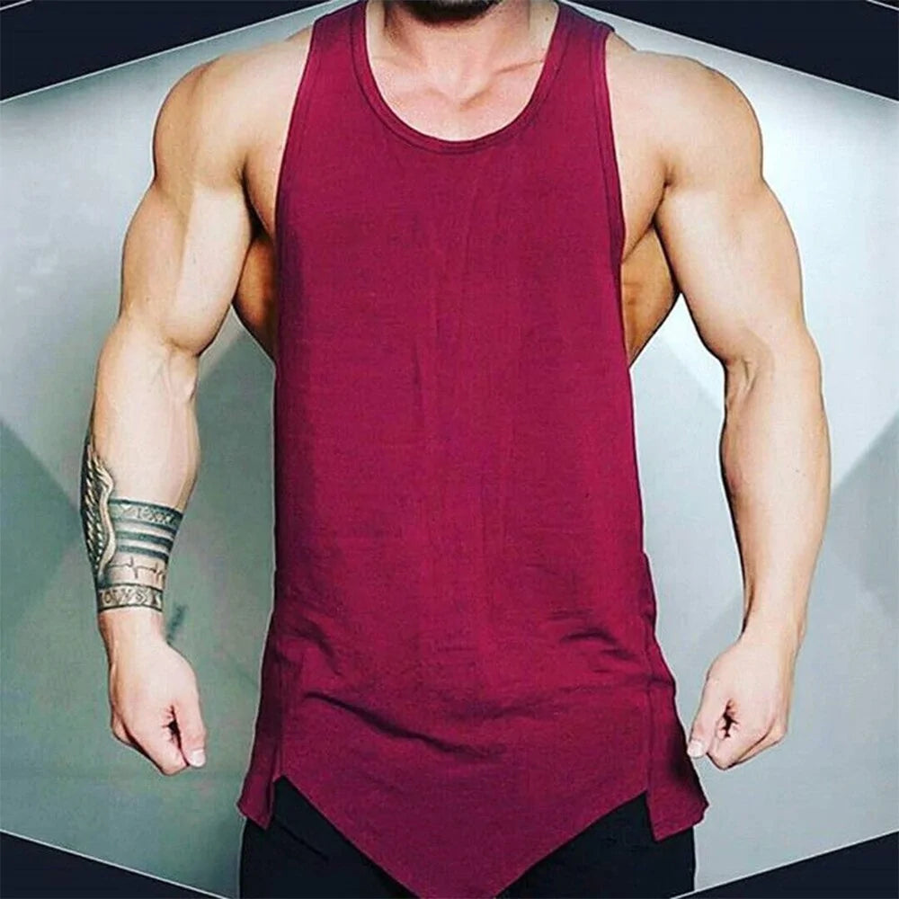 Men's Athletic Gym Fitness Tank Top - Solid Sleeveless Vest