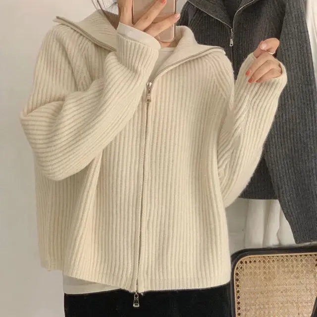 Spring New Solid Vintage Sweater Cardigan for Women